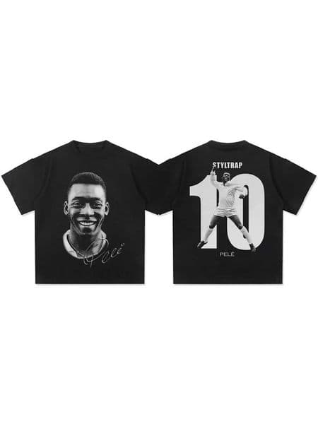 New Arrival Short Slved Round Neck Tshirt Men Clothing New in Top Ts Mens T-Shirt Camisetas Pele Figure Print 71048 D260527