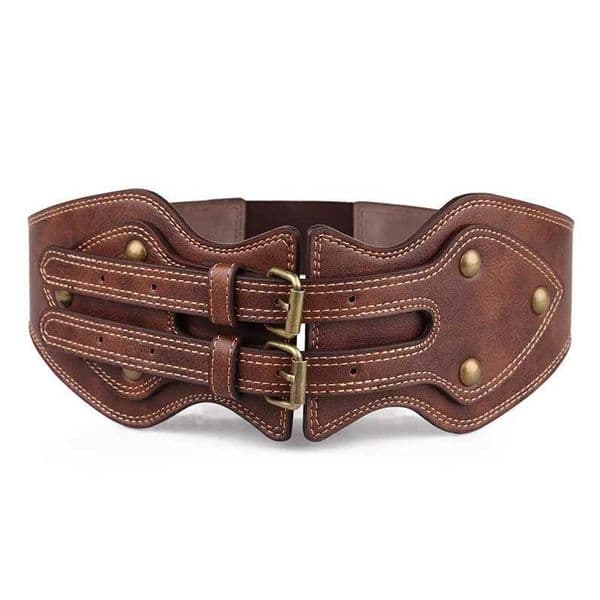 Luxury Ladies Wide Elastic Belt for Womens Coat Shirt Dress Double Needle Buckle Leather Wild Vintage Fashion Waist Sealing L260527