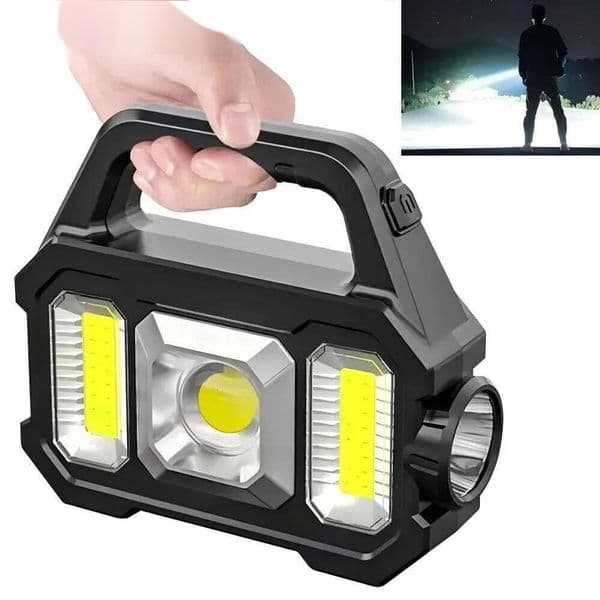 2026 New Solar Charging Led/Cob outdoor Flashlight Multi Functional Handle Outdoor Camping Work Light Portable 6 Lighting Modes Searchlight Lamp Free Shipping