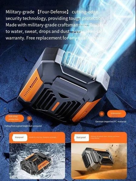 HOMFISH Personal Belt Clip Portable Power Bank Flashlight Wearable Hanging Neck Fan for Outdoor Works Hiking Camping ddmynov