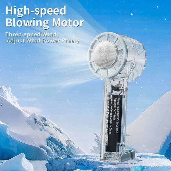 Outdoor Portable Handheld Fan Mini Cooling Fan for Office USB Rechargeable 2000mAh High Speed Turbo Fan Emergency FlashlightR260527