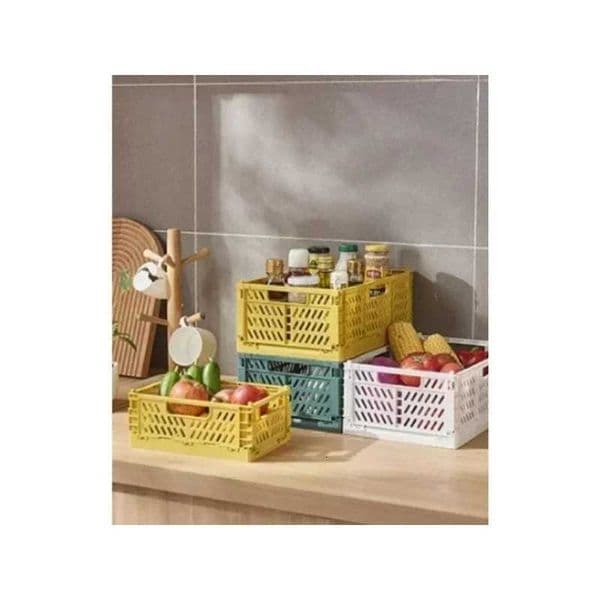 Desktop Folding Storage Basket Snacks Stationery Organizing Storage Box Cosmetics Miscellaneous Basket Fruit BasketJ260527