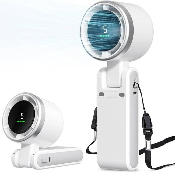 Mini High-speed Handheld Usb Charging Digital Display Portable Desktop Folding Hanging Camping Violent Turbo Fan ddmynov ddmynov