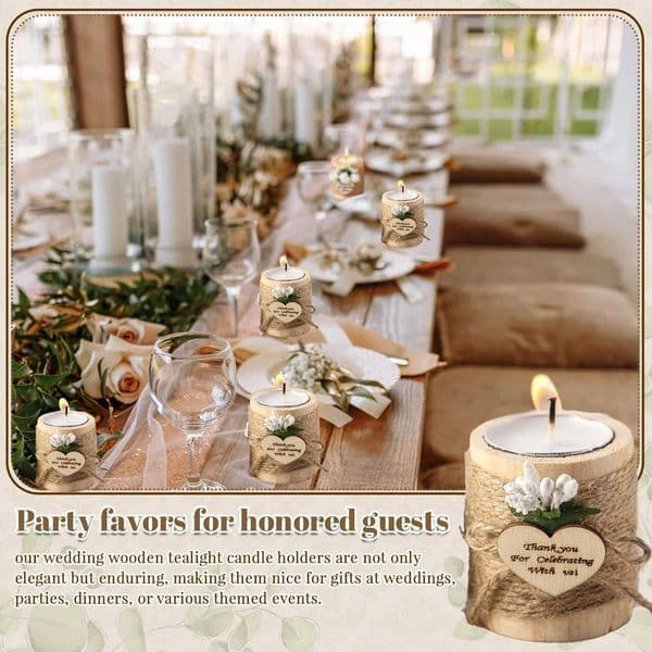 12-36PCS Wooden Tealight Candle Holders Candles for Wedding Bridal Shower Gifts for Baby Shower Party Favors for GuestsJ260527
