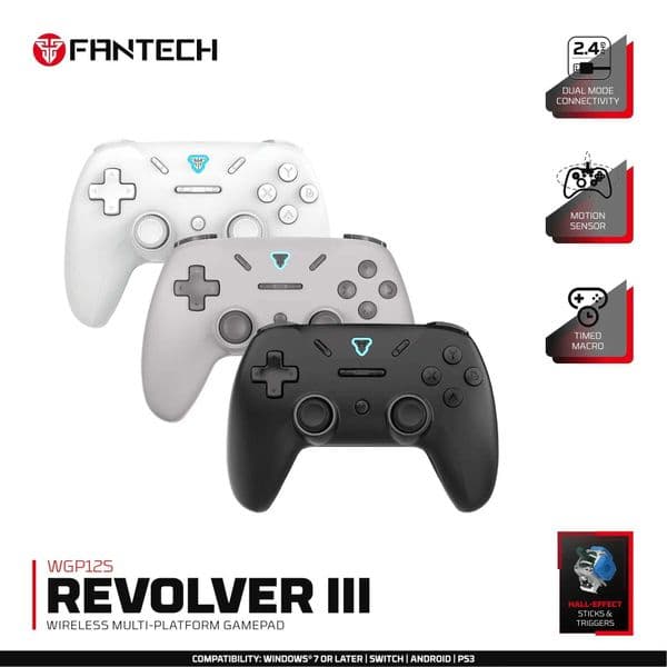 FANTECH REVOLVER III WGP12S Game Controller 1000Hz Hall Trigger Rocker 24G Wireless Gamepad For Switch PC Android 3 Z260526