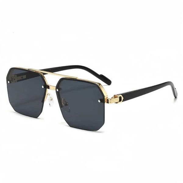 Pilot Sunglasses Men Flat Top Half Frame UV400 Sun Glasses Classic Travel Casual Vintage Shades H260527