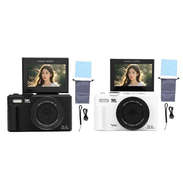 5K WiFi Camera 1150mAh 3.0 Inch 180 Degree Screen Lightweight 18X Digital Zoom Multifunctional for Outdoor J260527