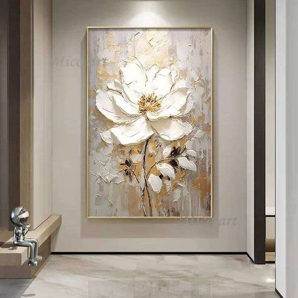 100% Handpainted On Canvas New Handmade Knife Flower Oil Painting Wall Art Picture Home Decoration For Living Ro W260527