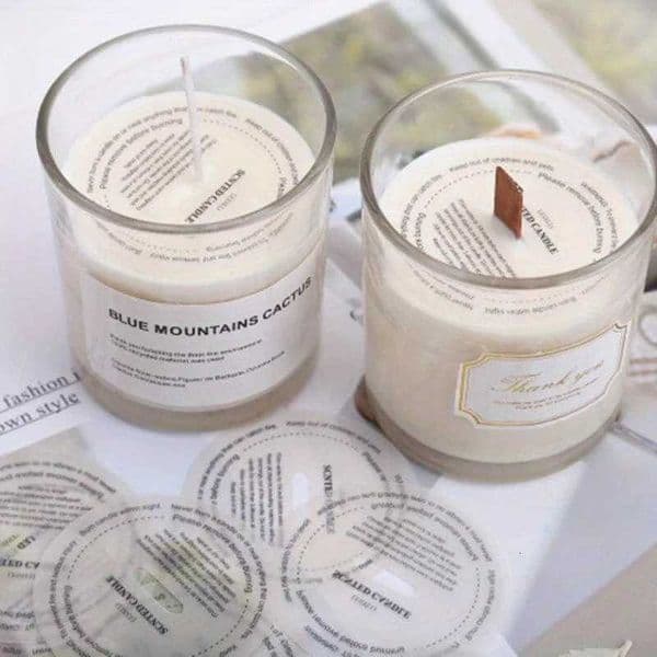 20Pcs DIY Manual Fragrance Candle Stickers Label Cup Sticker Translucent Candle Round Sfuric Acid Paper Dust Proof StickerJ260527