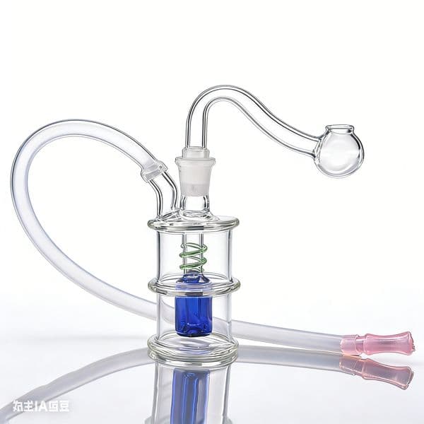 Wholesale Travel Mini Glass Oil Burner Bong Bubblers Pipes Bowl Hookah Bubbler Water pipe Recycler mini Glass Bongs Hand Pipe for smoking