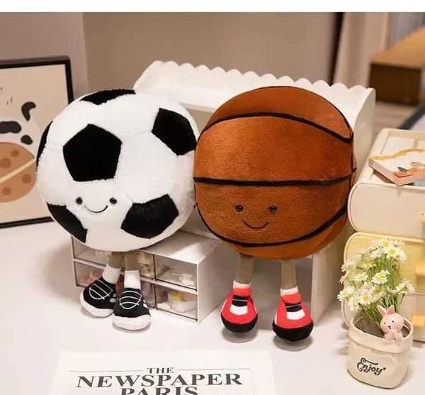18/25cm Latest Basketball and Football Doll Simulation Stuffed Plush Toy Cartoon Anime Cute Doll Gift for Children Fun Doll C260527