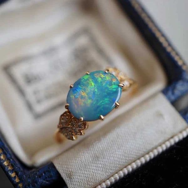 Colorful Opal opal leaves exquisite texture romantic engagement rings for women classic vintage style trend fine jewelry L260527