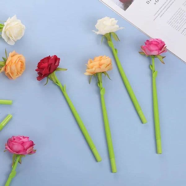 1 Piece Lytwtw's Cute Kawaii Rose Flower Gel Office School Supplies Stationery Creative Sweet Pretty Lovely Soft Pen