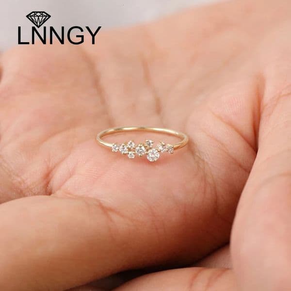 Lnngy 925 Sterling Silver Ring Wedding Bands for Women Brilliant Lab Diamond Ring Bijoux Bague Fine Jewelry Gift 260526