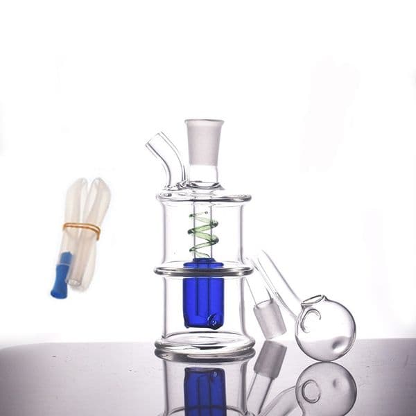 Wholesale Mini Glass Oil Burner Bong Bubblers Pipes Bowl Hookah Bubbler Water pipe Recycler mini Glass Bongs Hand Pipe for smoking