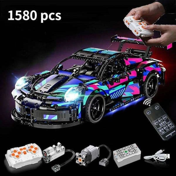 Building blocks Technology Car Sports car 1580PCS Boys toys Children gift model buildi 1:10 ng project Adult brick builder J260527