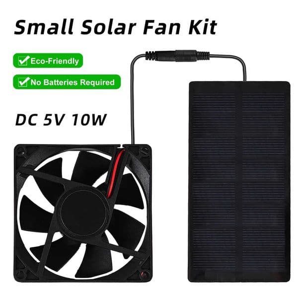 Solar Powered Fan for Outdoor Campin Small Solar Fan with Solar Panel Fan Kit 3000 RPM IP65 Waterproof - Versatile for Homes RVsR260527