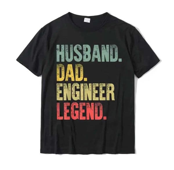 Funny Vintage Shirt Husband Dad Enginr Legend Retro T-Shirt Oversized Men Ts Comfortable 80014 D260527