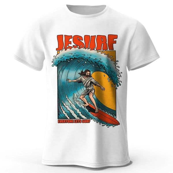 Mens Jesurf Printed T-Shirt 100 Cotton Oversized FunnyStrt Graphic Ts for Men Women Summer Tops D260527