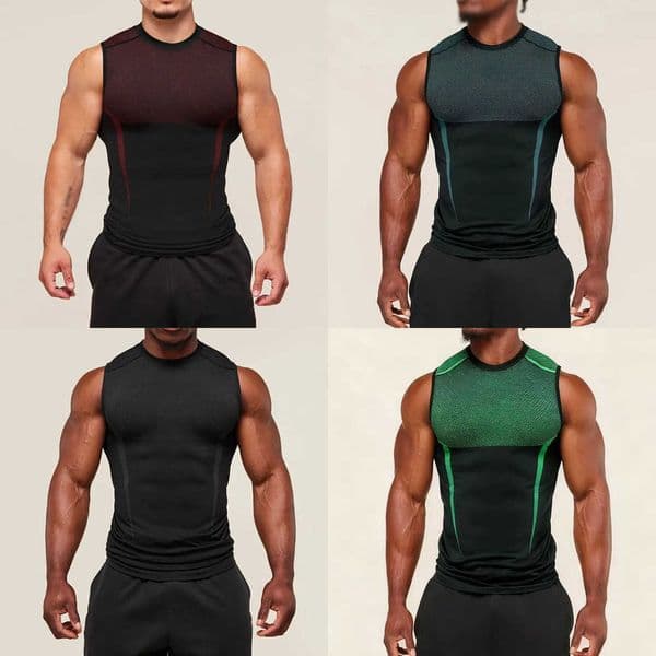 2025 Summer compress Mens vest Elastic Quick Dry Sports Tight Fitness Training Sleeveless tops Workout Breathable Gym tank top X260527