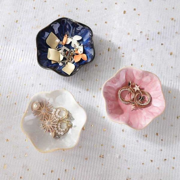 Lotus Leaf Shape Jewelry Tray Ceramic Organizer Necklace Earrings Bracelet Display Packaging Dipping Dish Home Decor Kitchen Q260527