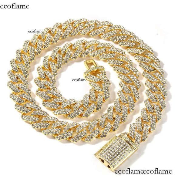 18mm Hip Hop Cuban Link Chain Real Gold Plated Stainless Steel Fashion Metal Necklace for Men 62