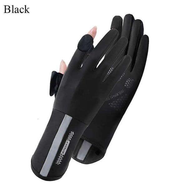 Fashion Mid-long Sunscreen Thin Ice Silk Sun Protection Gloves Elastic Slip Resistant Anti-UV Mittens Sports Running S260526