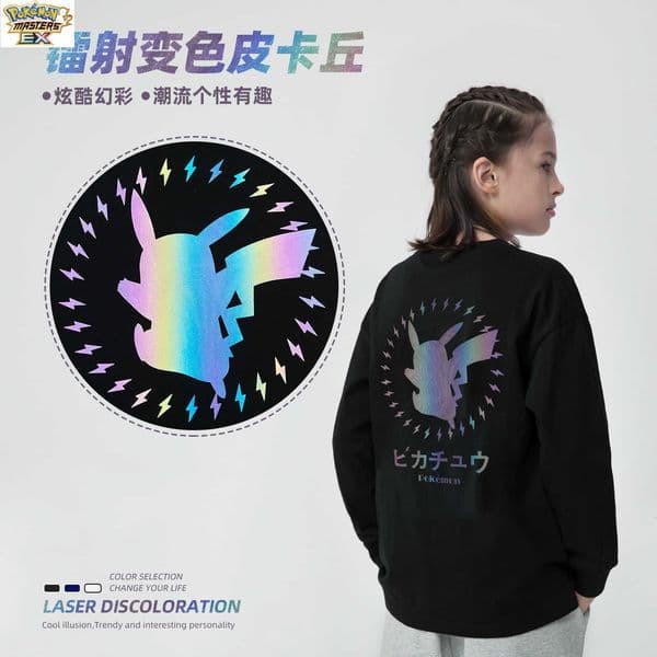 Childrens Clothing 2025 Autumn New Boys Long-Sleeve Colorful Pokmon T-Shirt for Young Children Cartoon Parent-Child Tee L2605277TZ3