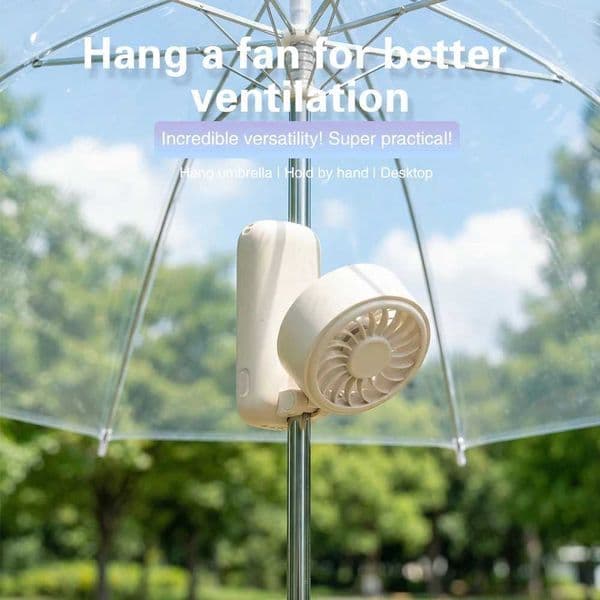 Folding Fan with Clip For Umbrella Portable Handheld Fan Mini Desktop Fan USB Rechargeable Personal Cooling Fan Silent FaR260527