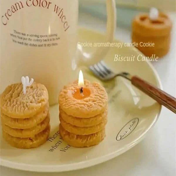 biscuit candles cookie scented candles gift box gift creative candles ins set gift modeling wax holiday decorationJ260527