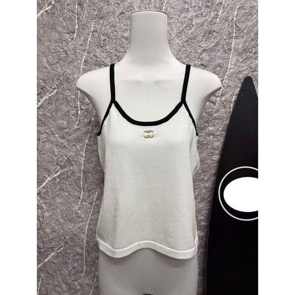 CC Tops Luxury Designer Tops Women's Vest Crew Neck Sleeveless Pullover, Sweater Top T-Shirt Short Sleeve Various Styles Luxury Sleeveless Channels Tank Tops B2b