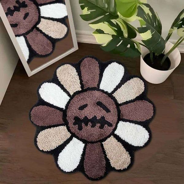 VIKAMA Gothic Sunflower Non-Slip Floor Mat Absorbent Bathroom Living Room Bedroom Bedside Carpet Home Decorative Rug 26Y0527