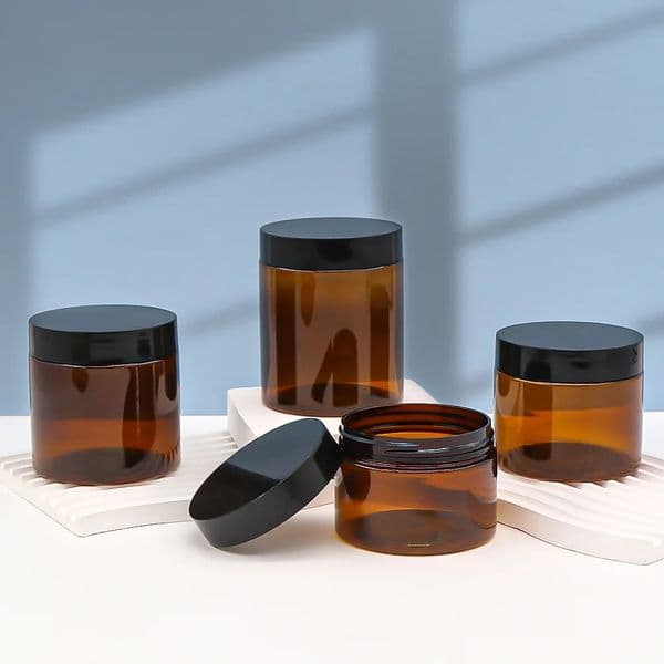 12pcs 50100150200250ml Empty Makeup Jar Pot Amber Brown Cosmetic Face Cream Bottles Lip Balm Sample Container Jar Pot Makeup 260525