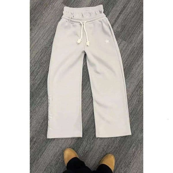 American Style Personalized Double Waisted Solid Casual Pants Sporty Popular Embroidery Sport Loose Men Women Couple Sweatpants J260527