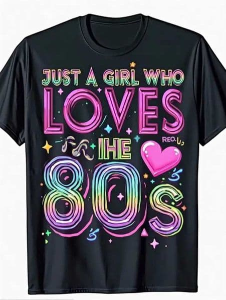 80S Graphic TShirt Retro 80S Party Shirt with Neon Colors Suitable for Hallown Themed Events and Casual Wear Soft and Breathable TShirt Nostalgic 80S Clothing D26052