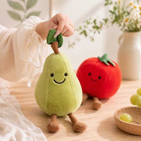 Squishy Fruit Plush Toy Stuffed Tomato Pear Peach Plush Pillow Soft Food Plush Peluche Kids Birthday Gift C260527