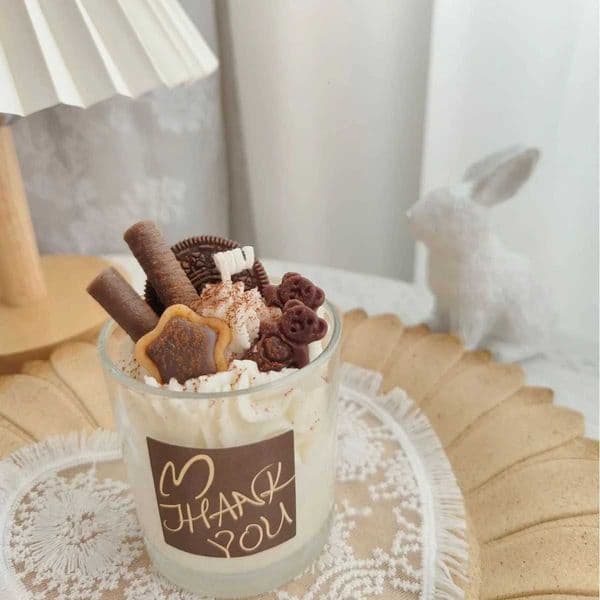 Strawberry Chocolate Handmade Cup Wax Soybean Wax Scented Candle Simated Cake Dessert Shape WaxJ260527