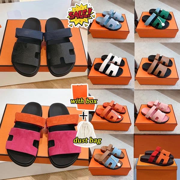 Designer brand slippers Women Designer Slides Sandals Slippers Leather Slide Slipper Black White Red Womens Summer Flat Sandal Sandles Superior quality 36-45