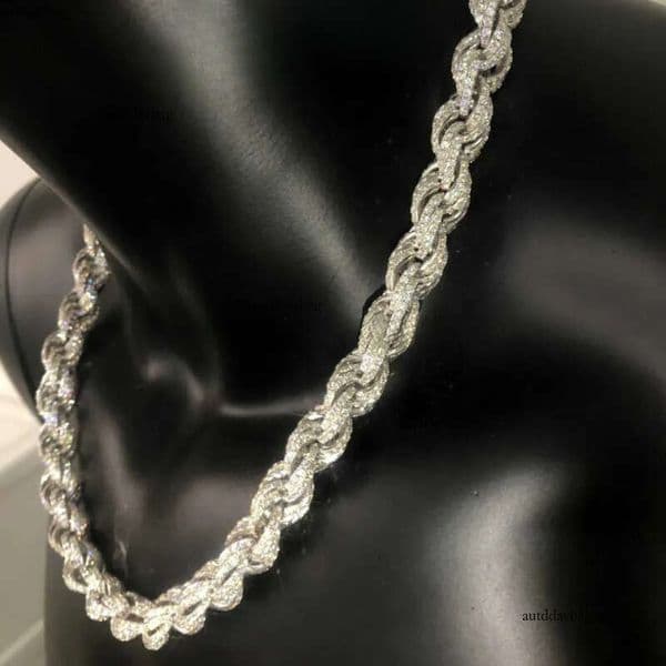 Twisted Moissanite S 10k 14k Solid Gold Hip Hop Men Jewelry Cuban Necklace Iced Out Vvs Dia Rope Chain b4 5e