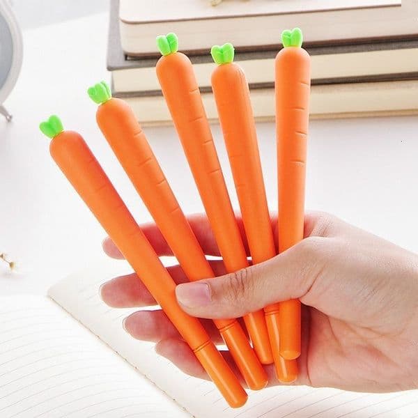 Cute Cartoon Realistic Radish Gel High Aesthetic Student Stationery Creative Children's Holiday Gift Black Ink Pen
