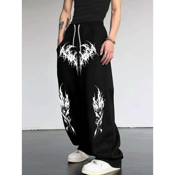 2026 Fashion New Cool Dark Striped Gothic Style Loose Straight Outdoor Men's and Women's Sports Street Casual Pants J260527