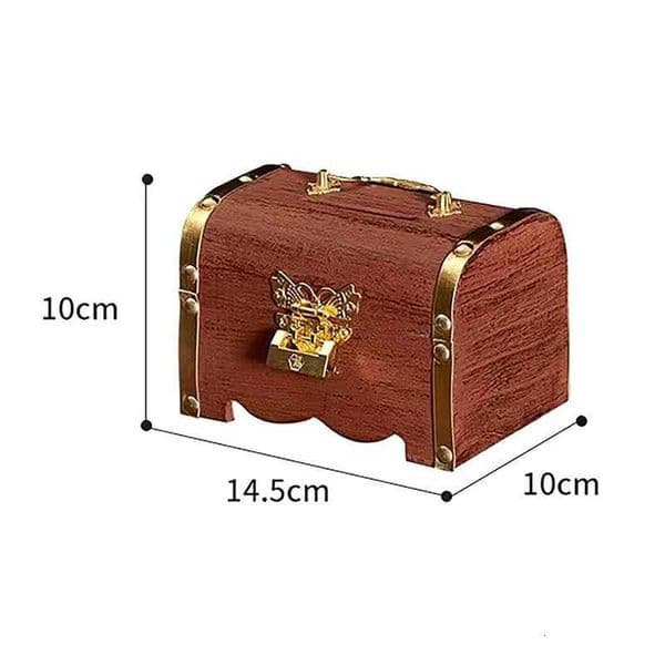 Saving Box Case With Lock For Home Retro Decoration Treasure Chest With Lock Vintage Treasure Storage Box Piggy Bank OrganizerJ260527