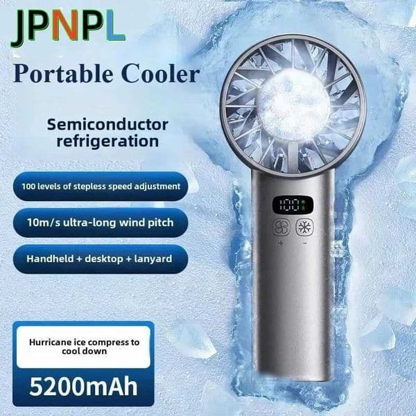 5200mah Ice Compress Fan High-speed Cooling Handheld USB Rechargeable Portable LED Digital Display For Travel OutdoorR260527