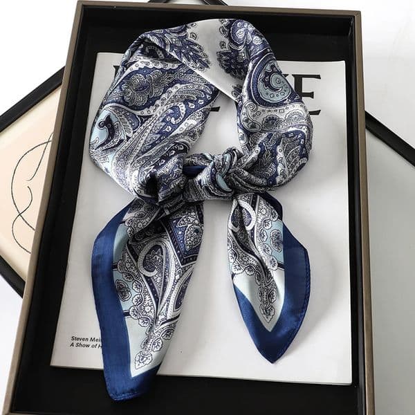 Fashion Paisley Print y Silk 70cm Square Scarf Women Satin Shawls Neckerchief Wrap Scarves Bandana Hair Hjiab Floral 260527