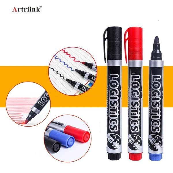 Refillable Dual-Head Permanent Marker Pen Oil-Based Ink Water-Resistan6mm15mm Tip Fade ProofLong-LastingSmooth Writing 260526