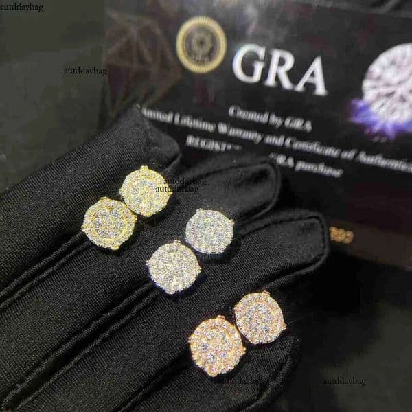 Designer Jewelry Wholesale Price Popular Hot Sale Iced Out Sterg Sier Jewellery Moissanite Vvs Screw Back Stud Earrings Category Gift 87