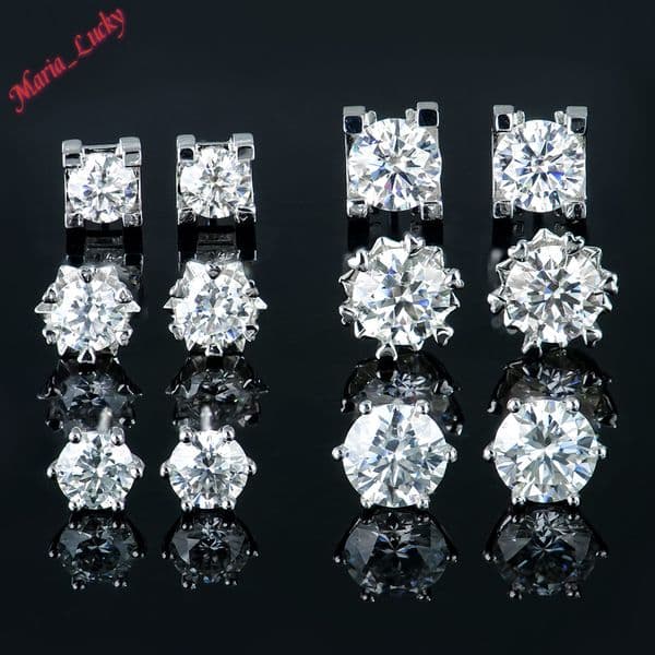 Hot Sale Gra Certified VVS Moissanite Diamond Earings Stud Earrings For Women S925 Sterling Silver Screw Back Multi Style Round/Heart/Flower/Butterfly Fine Jewelry