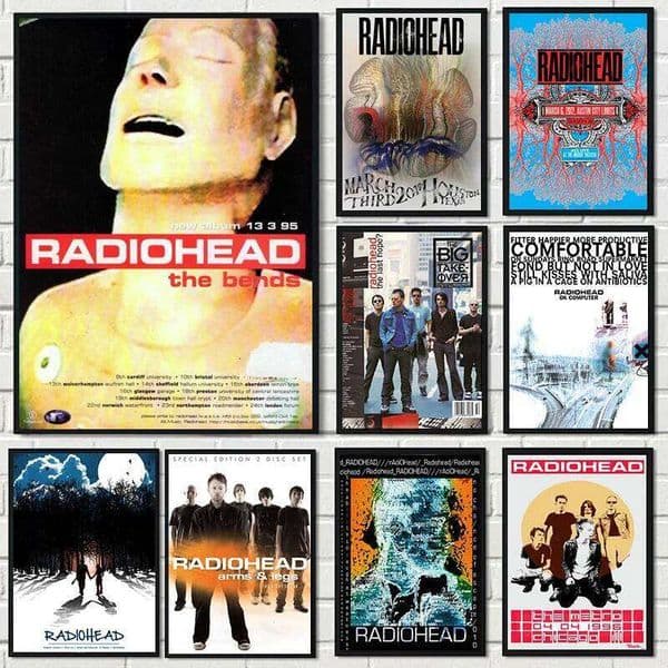 Rock Band Radiohead Music Posters on The Retro OK Computer Album Canvas Painting Wall Art Home Decor for Bedroom Gif W260527