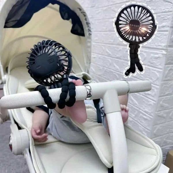 Portable USB Desktop Folding FanOutdoor Baby Stroller Handheld Fan Summer Mute Small Multifunctional Octopus Mini FanR260527