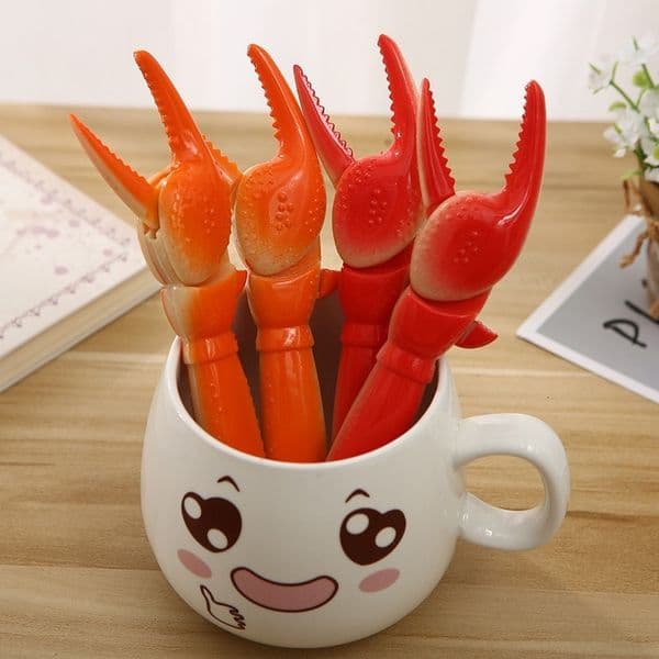 New Personalized Creative Claw Fun Clip Gel Press Type Crab Boss Ballpoint Pen Wholesale